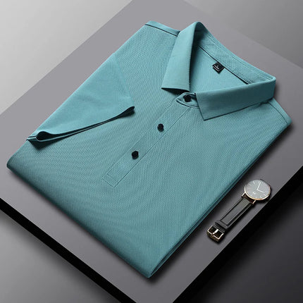 YJKVUR 2026 Summer New Polo Shirt Men 3 Buttons Casual Work T Shirts Quick Dry Short Sleeve Golf Shirt High Quality Plus Size