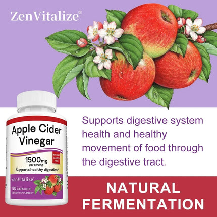 Apple Cider Vinegar Supplement - 120 Capsules, for Men and Women, Supports Digestion, Keto Routines, and Balanced Nutrition