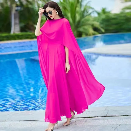 Women Long Sleeve Dress White Chiffon Spring Vintage Casual Fashion Maxi Dresses For Elegant Luxury Prom Clothes 2024 New
