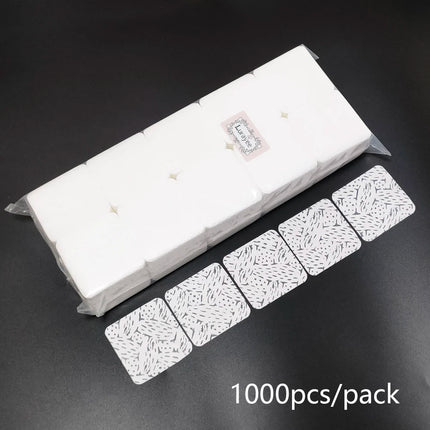 1000pcs Lint Free Nail Wipes Nail Polish Remover Pads Absorbent Soft Eyelash Extension Glue Cleaning Wipes Removal Manicure Tool