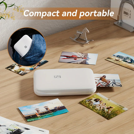 HPRT MT53 Color Photo Printer 2x3 Inch Portable Pocket Printer Bluetooth Mobile Handheld HD Mini Printing Machine For Take A Photo Print It