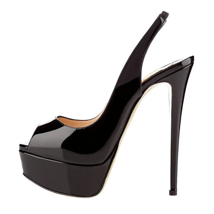 LOSLANDIFEN New 14CM Platform Super High Heels For Woman Sexy Open Toe Sandals Gladiator Party Dress Women Shoes Plus Size 44