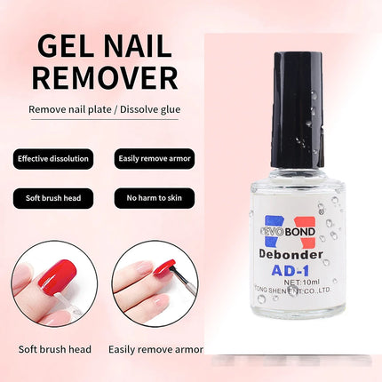 10ml Nail Glue Remover for Press on Nails Professional Glue off Acrylic Nail Rhinestone Decoration Nail Polish Remover Nail Glue