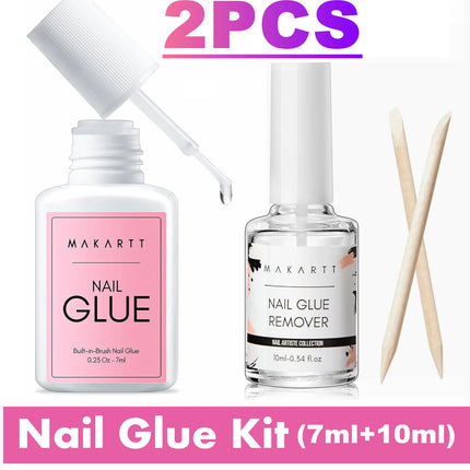 Makartt Nail Glue with Glue Remover Kit,  Super Strong Nail Glue for Acrylic Nails Press On Nails,30ML/ 50ML Glue off Debonder