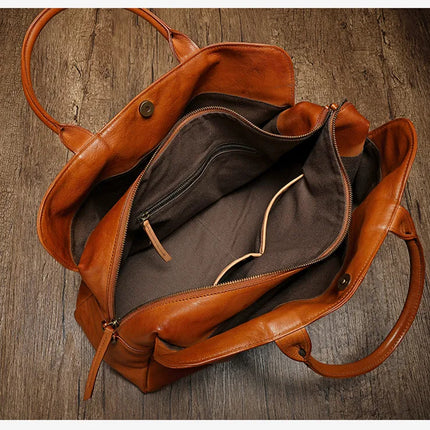 2024 New Genuine Leather Women Bag Cowhide Large Capacity Female Laptop Handbags Travel Bag Business Luggage Shoulder Bags Big