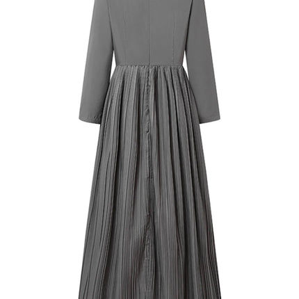 2025 Fashion Autumn Long Sleeve Party Work Dress ZANZEA Women Pleated Maxi Dresses Stylish Long Robe Casual Patchwork Sundress