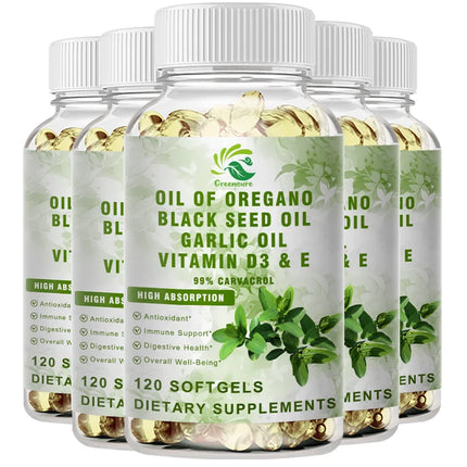 Organic Oregano Oil Capsules with 99% High Concentrate Carvacrol - Digestive Support, Gastrointestinal Health, Immune Support