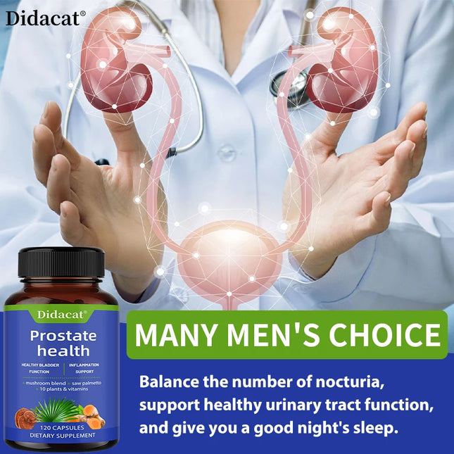 Prostate Support Capsules with Saw Palmetto Nettle Root, Daily Nutrition for Prostate Urinary Tract & Overall Male Wellness