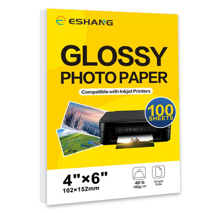 ESHANG Glossy Photo Paper For Inkjet Printer 3.5X5 4X6 5X7 A4
