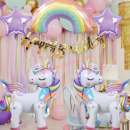 Kids Girls Unicorn Birthday Party Decoration Plate Cup Happy 1st Unicorn 3D Balloon Kid Favors Gift Wedding Baby Shower Supplies