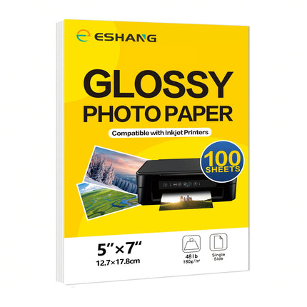 A4 20 Sheets | 100 Sheets 3R/4R/5R Glossy Photo Paper for Inkjet Printer, Bright Color, Suitable for Photography, Family, Festiv