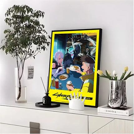 C-Cyberpunk Edgerunners Poster HD art sticky wall waterproof home living room bedroom bar aesthetic decoration