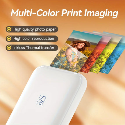 HPRT MT53 Color Photo Printer 2x3 Inch Portable Pocket Printer Bluetooth Mobile Handheld HD Mini Printing Machine For Take A Photo Print It