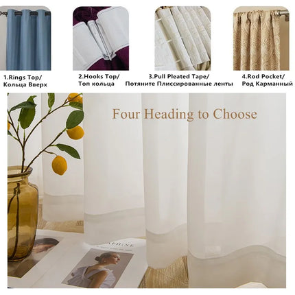 310cm Height White Sheer Curtain Ready MadeTulle Curtain Transparent Tulle Curtain for Living Room Bedroom Custom Made Drapes