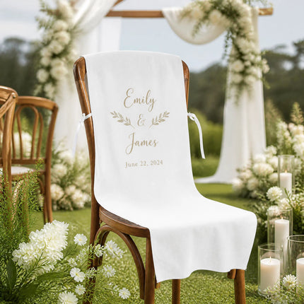 Personalized Wedding Chair Banner Custom Bride Groom Chair Backdrop Mr Mrs Sign Reception Party Decoration Name Date Fabric