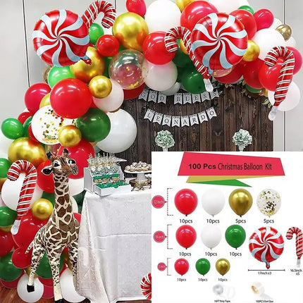 Red Green Christmas Balloons Garland Arch Kit Blue Yellow Ballon Set Video Game Party Circus 1st Birthday Decorations Air Globos