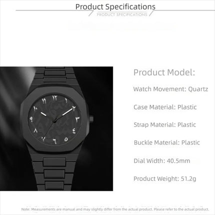 Arabic Dial Waterproof Watch Round Dial Plastic Strap Business Watch Color Strap Exquisite Design Couple Watch Casual Wear