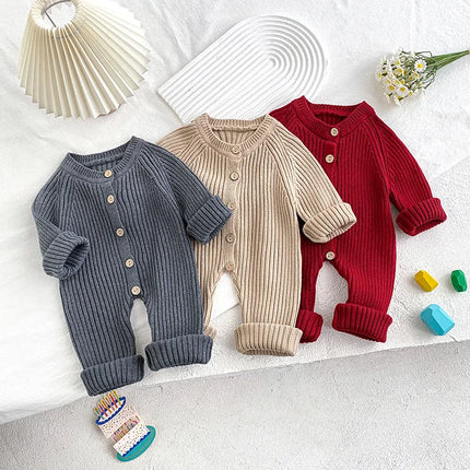 Baby Autumn Clothes Long Sleeved Sweater Baby Cute Jumpsuit Knitted Clothes Newborn Outdoor Rompers Clothes
