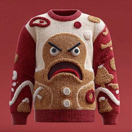 Knit Christmas Sweater Ugly Christmas Sweater Warm Sweater for Man Sweater Fashion Crew Neck Knitted Long Sleeve Clothing Tops