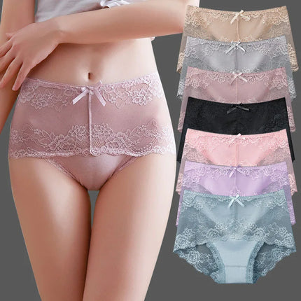 12 Pieces Women's Underwear Sexy Lace Panties Female Underpants  Comfy Elegant Briefs Transparent Light Breathable Lingerie
