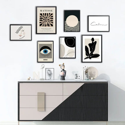 5/7/9/14ps Black Combination Blank Photo Frame Set Nordic Home Decor Family Photo Frame Wall Art Poster Prints Without Mat