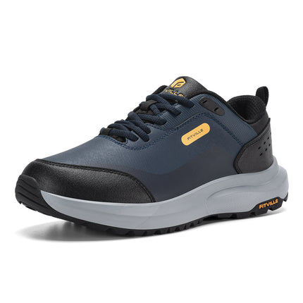 FitVille Men'S Wide Low-Top Hiking & Walking Shoes Waterproof Non-Slip Soft Toe Outdoor Work Footwear With Arch Support, Heel Pain Relief Sneakers For Long Hikes, Trekking, Trails, Wide Feet & All-Day Standing