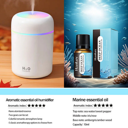 300ml Aromatherapy Diffuser Humidifier Air Purifier Car Home Use Seven-color Light Aromatherapy Essential Oil