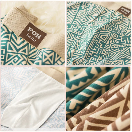 1/3 Pcs Men's Cotton Boxer Shorts Breathable Comfortable Underwear Man Printed Trendy Ethnic Retro Square Underpant Male Panties