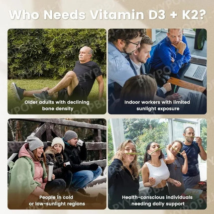 Vitamin D3 K2 Softgels with Coconut Oil, 5000 IU D3 & 100 mcg K2 MK-7, Daily Bone Wellness Support for Men & Women, 300 Count