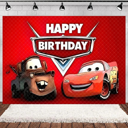 Cartoon Racing Mobilization Backdrop Boy Birthday Party Decoration Balloon Cake Background Photography Supplies Banner Prop