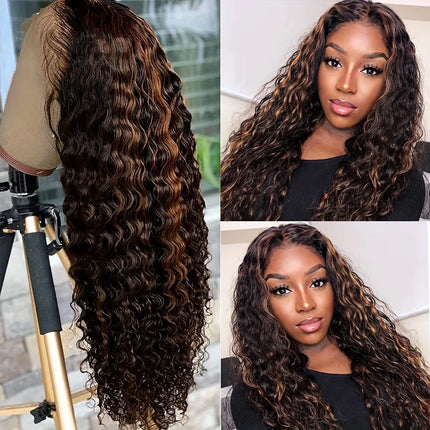 5x5 Glueless Wig Deep Wave 13x4 Lace Front Wigs Human Hair 1B/30 Ombre Colored 13x6 Lace Front Wig Highlight Curly Wig For Women