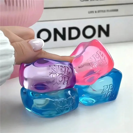 Schyllin Needoh Nice Ice Baby Fidget Cube 4 Pack Super Solid Squish Sensory Toys Non-toxic Squeeze Toys for ADHD and Autism Gift