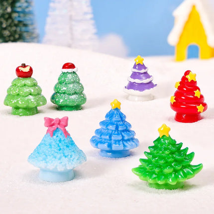 100pcs Wholesale Mini 3D Christmas Tree Resin Charms DIY for Keychain Jewelry Home Desktop Oranment Dollhouse Accessories