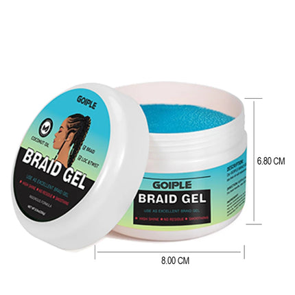 GOIPLE 16oz Braid Styling Gel Control Frizz and Edges Gel Smooth Hold Loc Twist Hair Wax Frizzy Hair Box Locking Gel for African