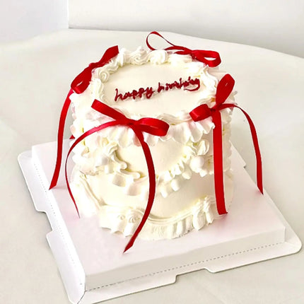 10Pcs Ribbon Bow Cake Toppers Pink Red Bow Cake Decor Love Couple Cake Topper Wedding Valentine's Day Dessert Decor Girl Favor