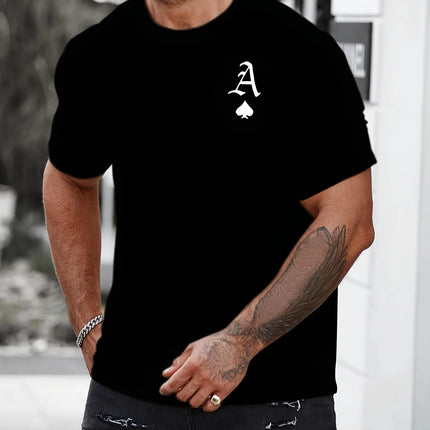 T Shirt for Man Men's Black and Golden Casual T-shirt Printed with "King" Crown + Arm Pattern Clothing Light Luxury Personality