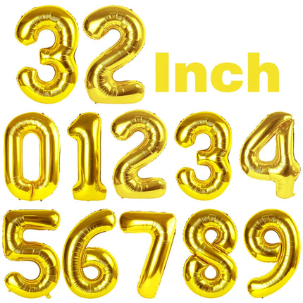32Inch Multicolor Number 7 Balloon Large Number Balloons 0-9 Boys Girls Birthday Decoration Women Men Party Anniversary Supplies