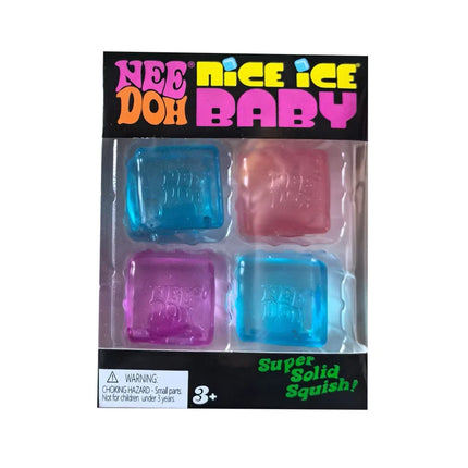 Schyllin Needoh Nice Ice Baby Fidget Cube 4 Pack Super Solid Squish Sensory Toys Non-toxic Squeeze Toys for ADHD and Autism Gift