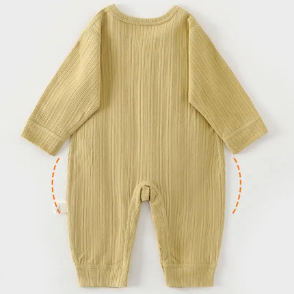 Newborn Baby Clothes 0 To 3 Months Solid Color 100% Cotton Spring Autumn Winter Unisex Long Sleeve Baby Rompers For Boys Girls
