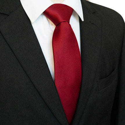 KAMBERFT Classic New 8cm Ties Men's Solid Color Necktie Pink Red Yellow Satin Ties for Man Business Wedding Party Tie Gift