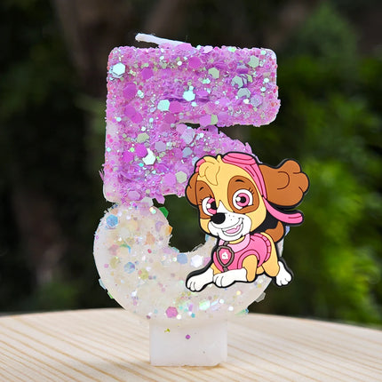 Paw Patrol Candle 0-9 Number Candle Paw Patrol Cartoon Character Party Cake Plug-in Birthday Cake Decoration Baby Shower Gift