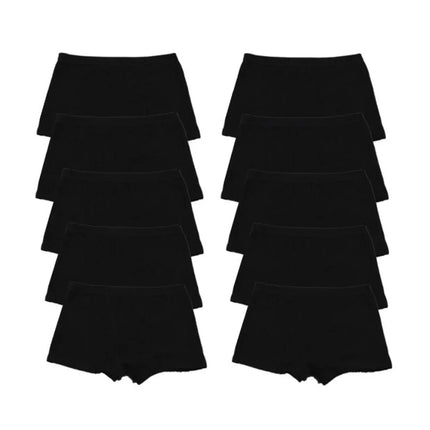10PCS Women Boxers Underwear Ribbed Cotton Panties Sports Ladies Boyshorts Female Solid Color Cozy Lingerie Intimate