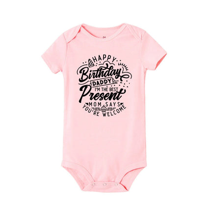 Happy Birthday Daddy I Love You Toddler Boys Girls Infant Clothes Newborn Baby Bodysuit Short Sleeve Summer Romper Birthday Gift