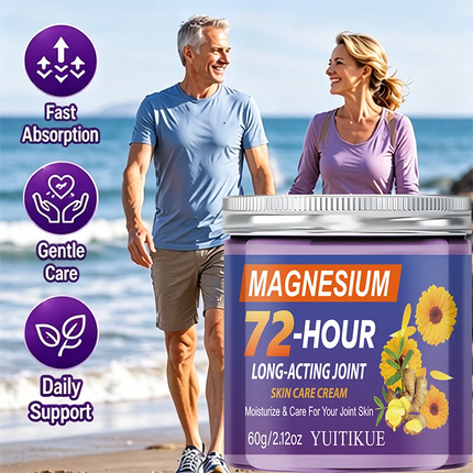 YUITIKUE Magnesium 72 Hour Long Acting Joint Cream Natural Calendula Ginger Nourish Daily Muscle Joint Massage Skin Care 60g