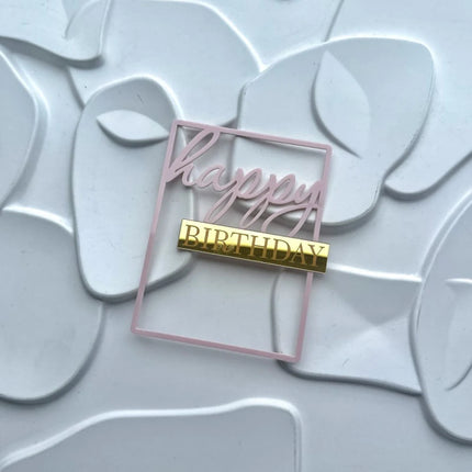 3pcs Happy Birthday Square Acrylic Cake Topper Gold Silver Rose Gold Birthday Party Baby Shower Cake Decoration Accessories
