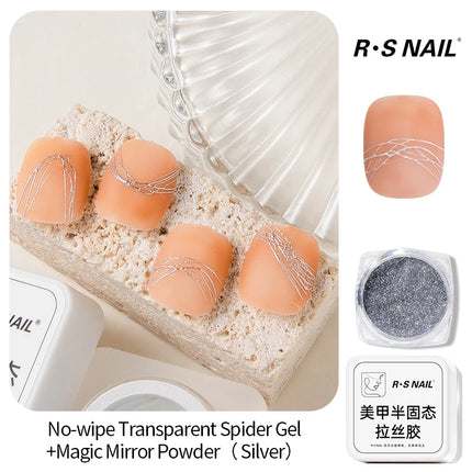 RS NAIL 5g Semi-solid Spider Wire Gel Nail Polish Transparent Wire Drawing Gel Painting Glue DIY Magic Mirror Powder UV Varnish