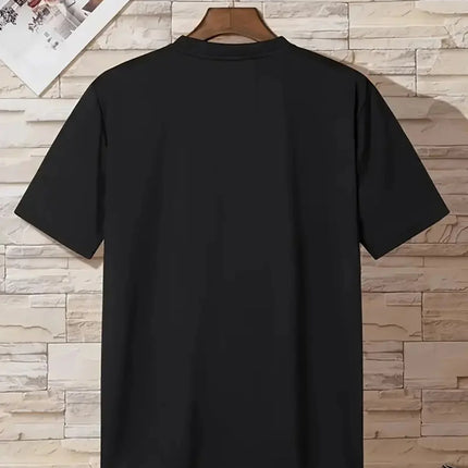 Men's Simple Letter Printed T-shirt Summer Daily Casual Round Neck Short Sleeve Loose Comfortable Fashion Simple Short Sleeve