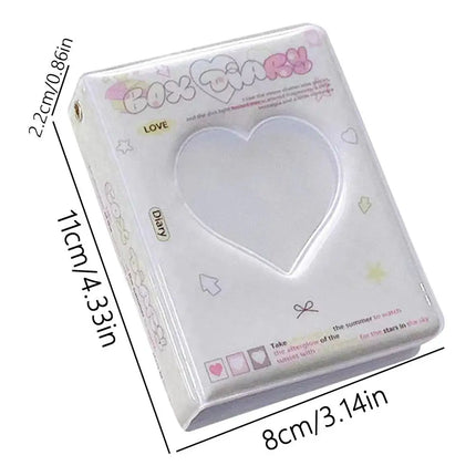 3 inch Korean INS Style Photocard Binder 40 Pockets Love Heart Shaped Card Album Polaroid Photo Album Card Bag Storage Bag