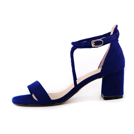 Women Sandals Fashion Sexy 5cm Low Heels Velvet Stripe Ankle Strap Sandals Office Pumps Thick High Heels Red Wedding Shoes