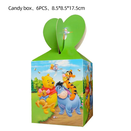 Winnie The Pooh Balloons Happy Birthday Banner Decoration Yellow Bear Party Supplies Backdrop Cake Topper Disposable Tableware